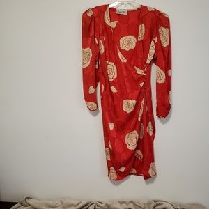 Vintage Silk midi Daisy Tarsi wrap dress